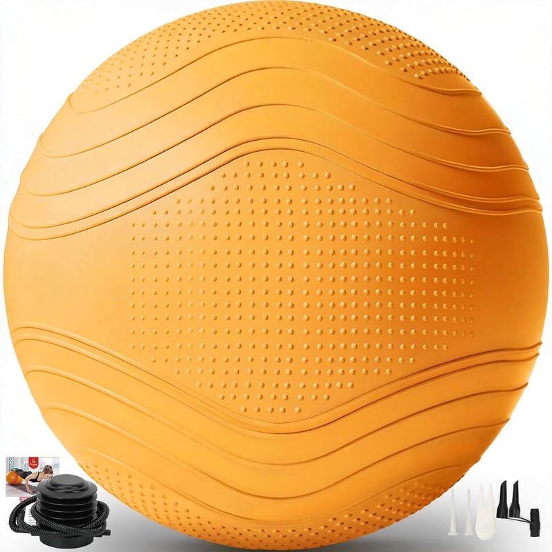 Gruper Yoga Ball, Multiple Sizes Non Slip Exercise Ball for Workout, Birthing, Balance, Stability, Pregnancy, 2200LB Capacity, Anti Burst Chair for Home and Office, Includes Quick Pump & Fitness Guide - Image 1